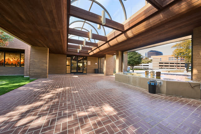Covered brick walkway