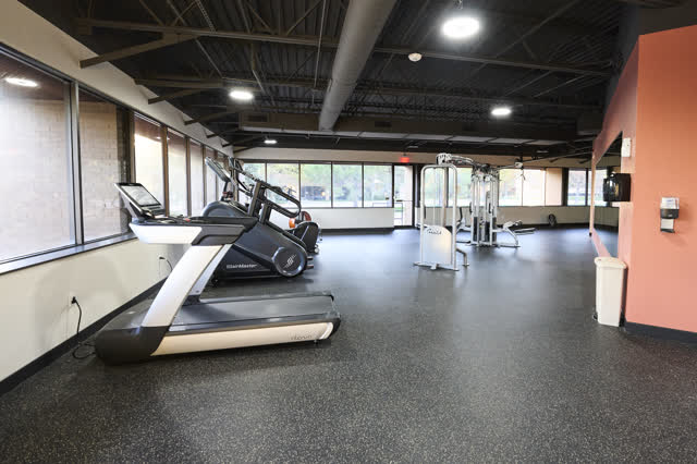Cardio machines by the windows